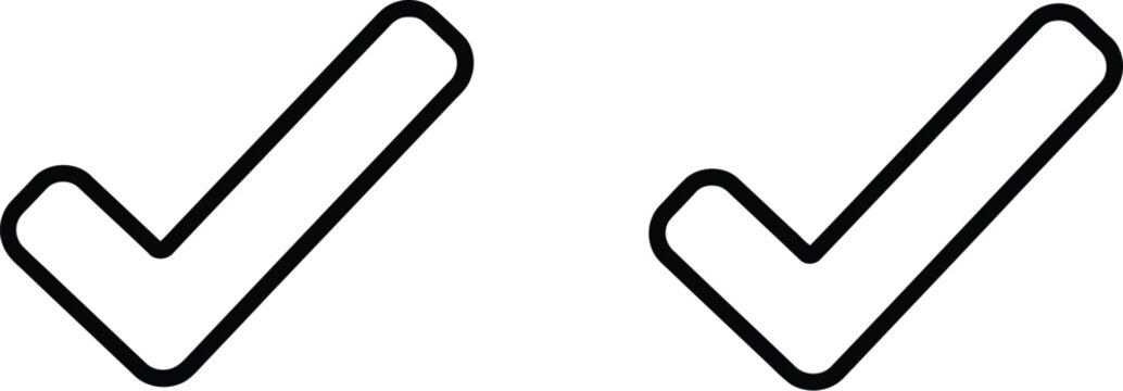 Check mark icon, check mark sign vector illustration with modern flat style for approval, verification, and task completion interface design