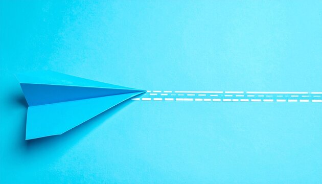 paper plane on blue background