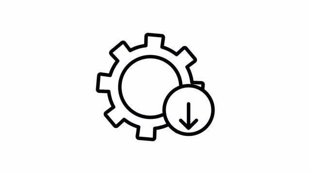 system update line animated icon. alpha channel 
