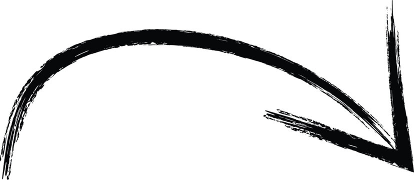 Black brush stroke arrow vector graphic