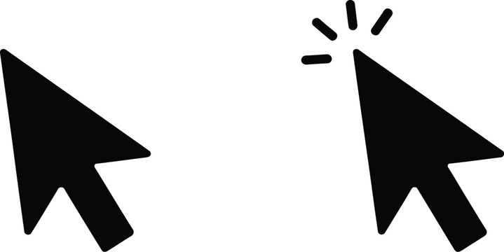 Cursor click icon, cursor click sign vector illustration with modern flat style for website navigation and digital interface interaction