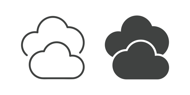 Weather icon. Line and glyph solid icon