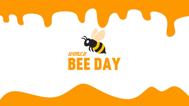 World Bee Day. May 20. Holiday banner, card, poster and background template.