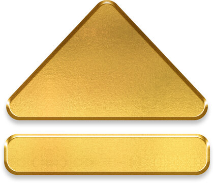 Premium 3D golden eject button icon for media player and hardware control