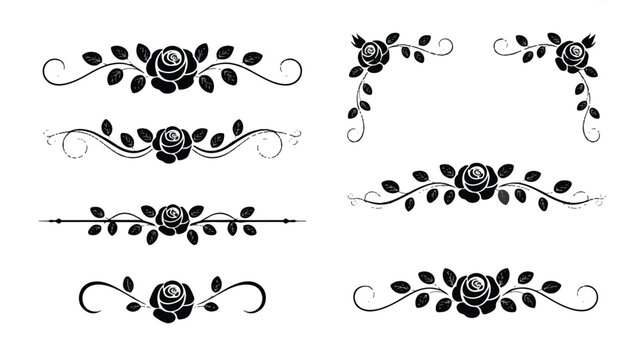 a set of minimalist ui slider controls with floral designs