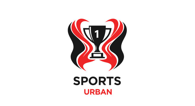 Abstract Award Trophy Emblem Representing Sports And Urban Culture Competition, Winner Concept