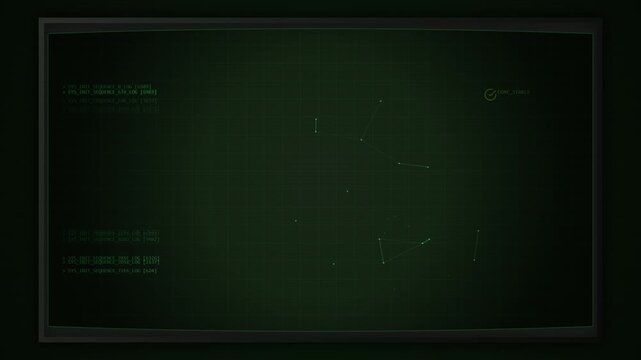 Green Terminal Monitor Displaying System Initialization Logs Sequence