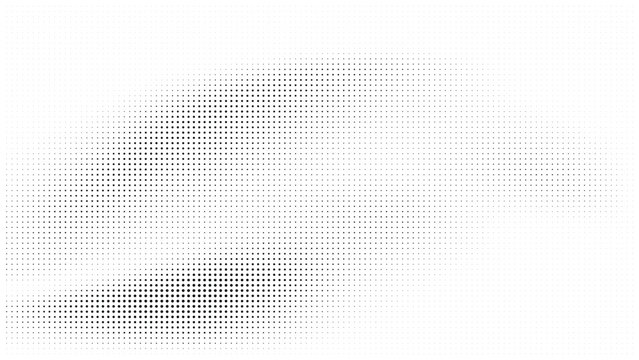 Abstract halftone dot pattern background in black and white with dot matrix halftone abstract