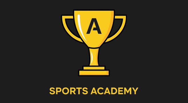 Achievement Trophy Concept Of Sports Academy Celebrating Initial A Victory Design