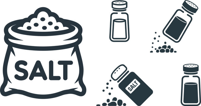 Salt Vector Symbol, Sprinkle Salt Vector Art, Icons, Salt Packaging Icon