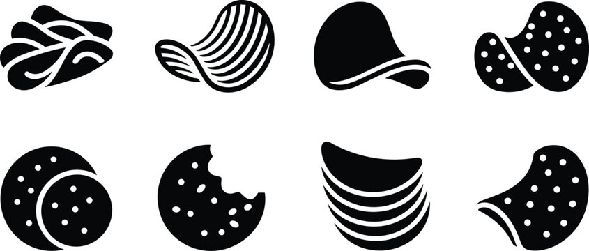 Potato Chip Icon, potatoes good for icon, symbol, silhouette design