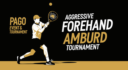 Obraz premium Aggressive Forehand Amburd Tournament: A Dynamic Vector Illustration for Padel Events and Sports