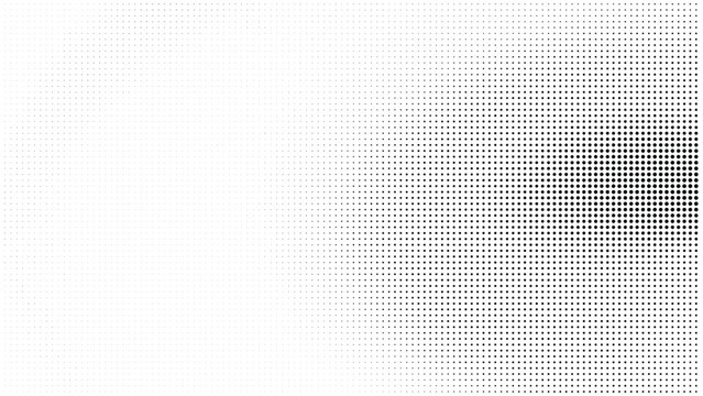 Halftone pattern with gradual from dense to sparse dots black and white graphic design dot art