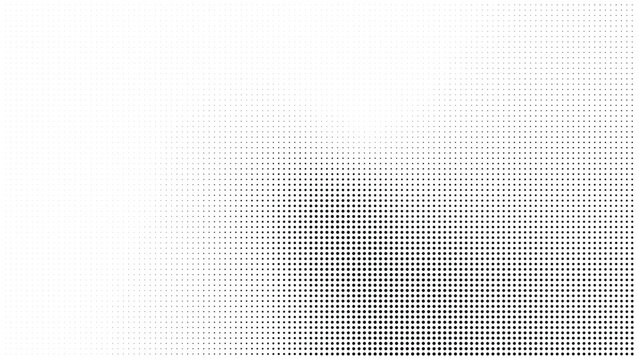 Monochrome halftone dots background with subtle gradient and fading edges black and white dot art