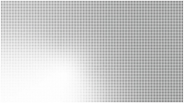 Black and white halftone dot pattern with a central fading effect dot matrix halftone background abstract gradient