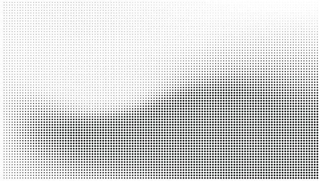 Monochromatic halftone dots forming a textured background with black and white dot pattern gray scale semi transpare