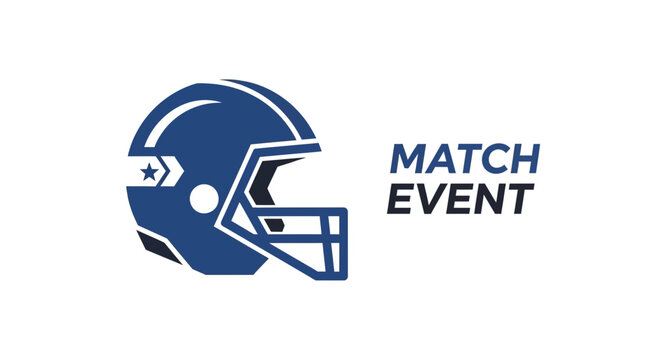 American Football Match Event Sports Icon Graphic Design on a Clean White Background