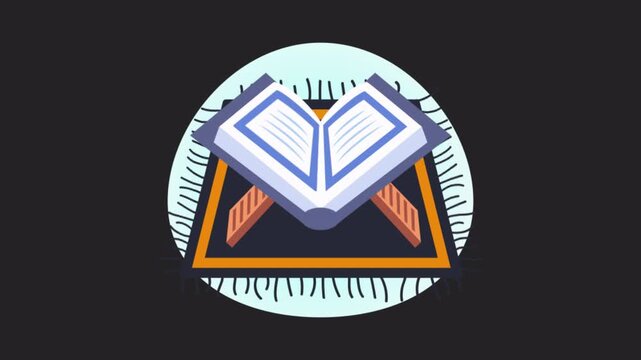 A Quran on prayer mat vector concepts  Animation Alpha Channel