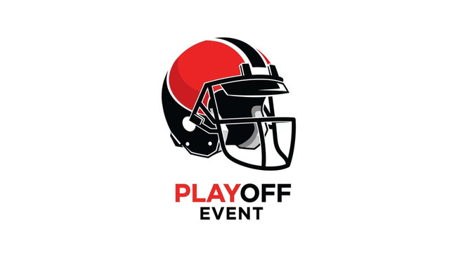 American Football Playoff Event: Helmet Illustration Design for Sporting Championships