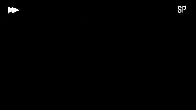 Retro visual of tape playing vhs with a worn out play vhs indicator, enhanced by scanlines and old school VHS distortion