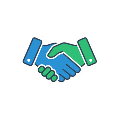Obraz premium Partnership handshake icon, agreement, business, teamwork, success, cooperation, trust, deal