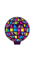 Obraz premium Vibrant Disco Ball with Geometric Facets Reflecting Colorful Light