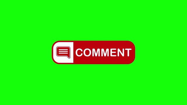 Red comment button with speech bubble on green background