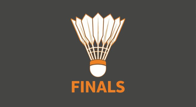 Badminton Shuttlecock Design for Sport Finals Competition on Dark Gray Background