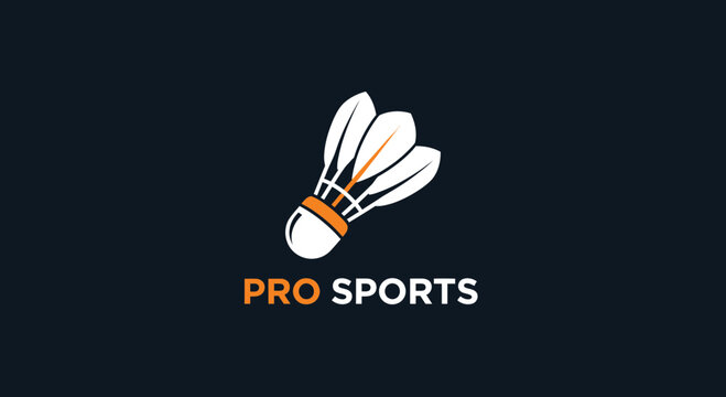 Badminton Shuttlecock Logo For Professional Sports With Clean Lines And Bold Imagery