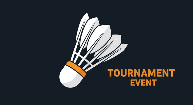 Badminton Tournament Event Graphic Design, Shuttlecock Sport Symbol For Competition