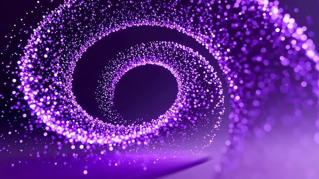 Purple spiral of glowing particles