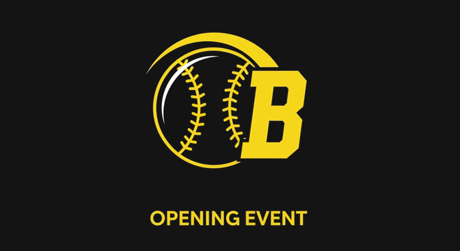 Baseball Field Event: Featuring Iconic 'B' Symbol and a Dynamic Sport Theme