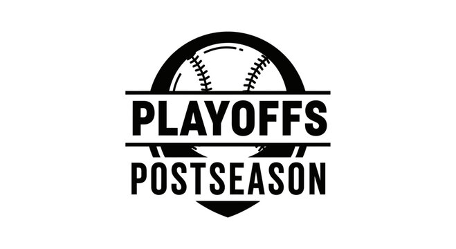 Baseball Postseason Playoffs Logo Design: A Stylish Black and White Graphic for Sports