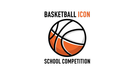 Fototapeta premium Basketball Icon Design For School Competitions: Graphic Visualization Ready To Use