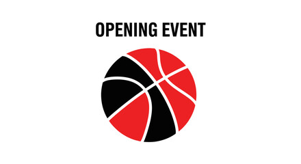 Fototapeta premium Basketball Opening Event Graphic Design With Red And Black Color Combination