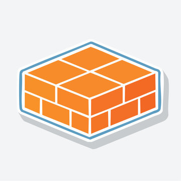 Isometric Brick Wall Icon