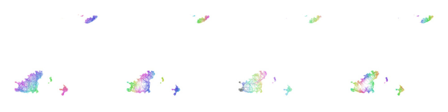 Multicolored sketch Guernsey map design set