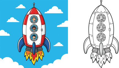 cartoon vector illustration lineart and clipart for children coloring book © Avijit