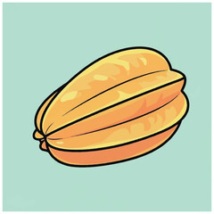 Obraz premium Cartoon illustration of a walnut.