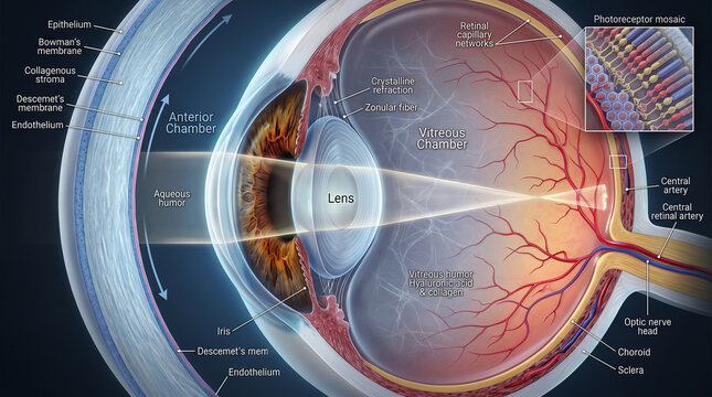 Unveiling the human eye's majestic architecture a vibrant exploration of vision's deepest mechanics