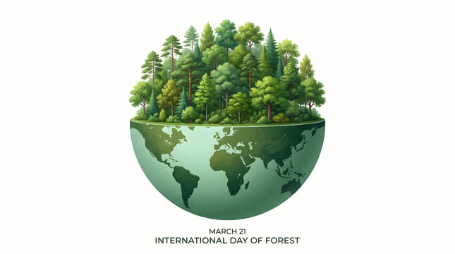 international day of forest earth with trees on top