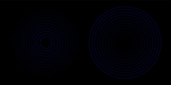Radio Wave illustration effects on Green Screen background. circle waves in white background.