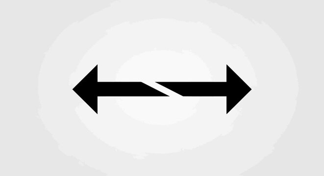 Abstract design featuring a broken arrow indicating direction with minimalistic style
