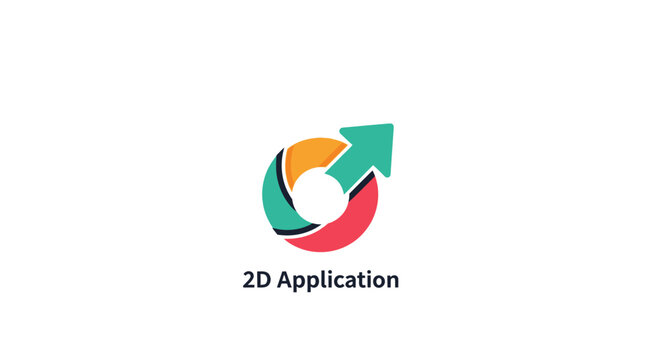 Abstract illustration for a two-dimensional application, symbolizing progress and technology