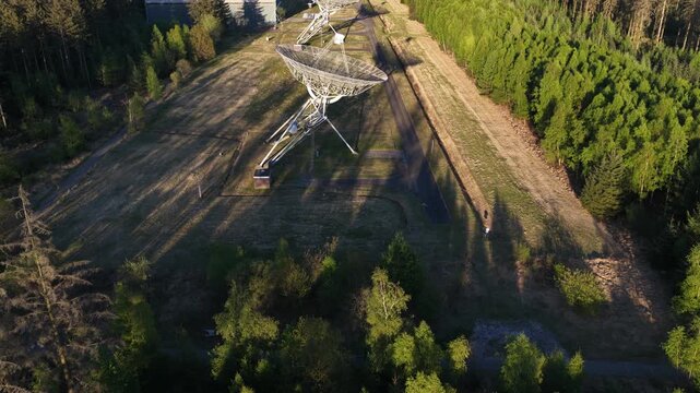 Radio telescope array station aerial view