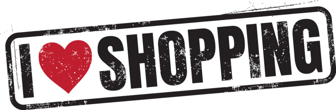 I Love Shopping Vector Grunge Rubber Stamp