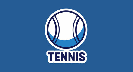 Fototapeta premium Clean And Attractive Tennis Ball Logo With A Distinctive Blue And White Color Palette