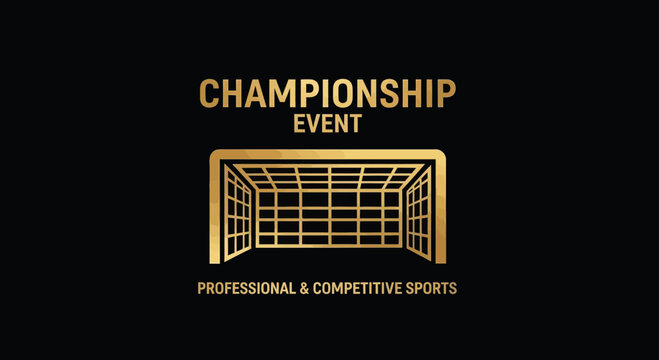 Championship Event Gold Logo on Black Background, Promoting Professional Sports Tournaments