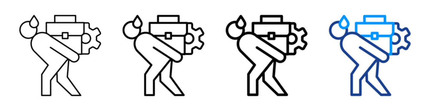 Workload Management Icon Different Style Outline Collection Set