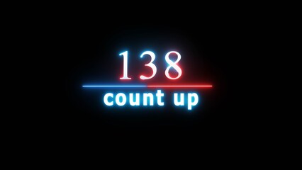 Obraz premium Counting neon glowing text number illustration. Neon number on background.